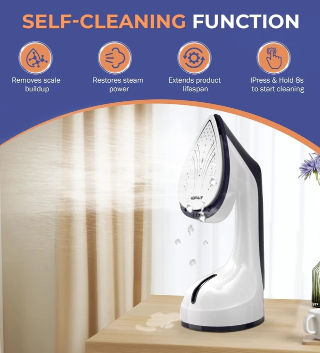 Alt view image 7 of 7 - Steam Iron for Clothes, 1600W 2-in-1 Iron & Steamer with Detachable Ceramic Soleplate, Converts from Steamer to in Seconds, Auto-Off, Self-Cleaning, Wrinkle Remover for All Fabrics