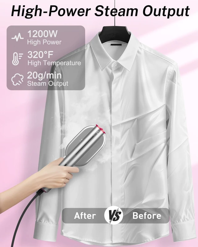 Alt view image 4 of 7 - ELORTI Portable Steamer for Clothes, Mini Travel Handheld Steamer 2 in 1-1200W Steam 10S, 90 Rotatable Handle, Foldable Lightweight Garment Steamer for Business Trip Vacation Cruise