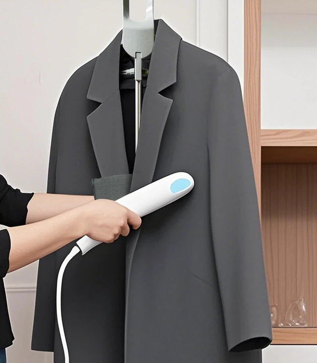 Alt view image 2 of 7 - Garment Steamer Hanger with Ironing Glove, Portable Steamer Rack for Clothes, Garment Rack for Steaming Clothes Adjustable Handheld Hanging Ironing Clothes Stand