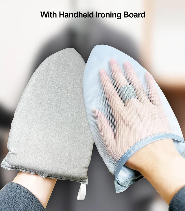 Alt view image 5 of 7 - Garment Steamer Hanger with Ironing Glove, Portable Steamer Rack for Clothes, Garment Rack for Steaming Clothes Adjustable Handheld Hanging Ironing Clothes Stand