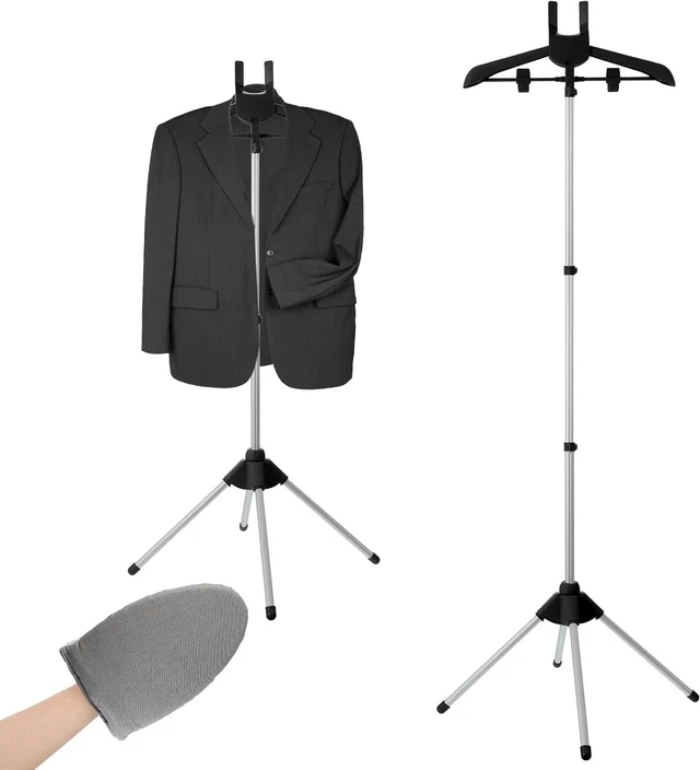 Main image of Garment Steamer Rack & Garment Ironing Glove for Clothes,Adjustable Steamer Stand for Clothes,Adjustable Garment Hanger Standing,Foldable Iron stand with Ironing Glove for Steaming Clothes(32-63 Inch)