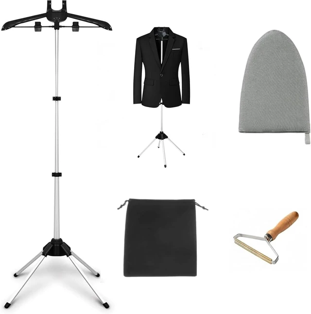 Main image of Garment Steamer Stand Rack for Clothes,Foldable & Portable Hanger Holder Stand Garment Steamer Accessories for Home,Travel,Clothing Stores,Hotels