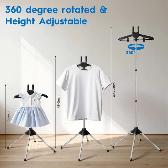 Alt view image 3 of 7 - Steamer Stand for Clothes with Ironing Gloves & Carrying Bag Portable Adjustable Garment Steamer Stand Handheld Steamer Hanger Rack for Travel Home, Black