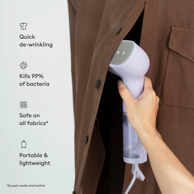 Alt view image 3 of 6 - Steamery Handheld Clothes Steamer Cirrus X, 1200W, Steam Output 20g/min, Heat up in 20 Seconds, Portable, Minimalistic, Scandinavian design, Purple