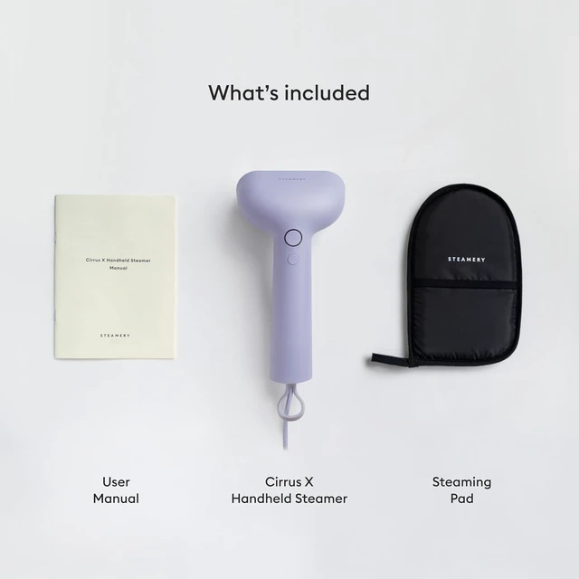 Alt view image 6 of 6 - Steamery Handheld Clothes Steamer Cirrus X, 1200W, Steam Output 20g/min, Heat up in 20 Seconds, Portable, Minimalistic, Scandinavian design, Purple