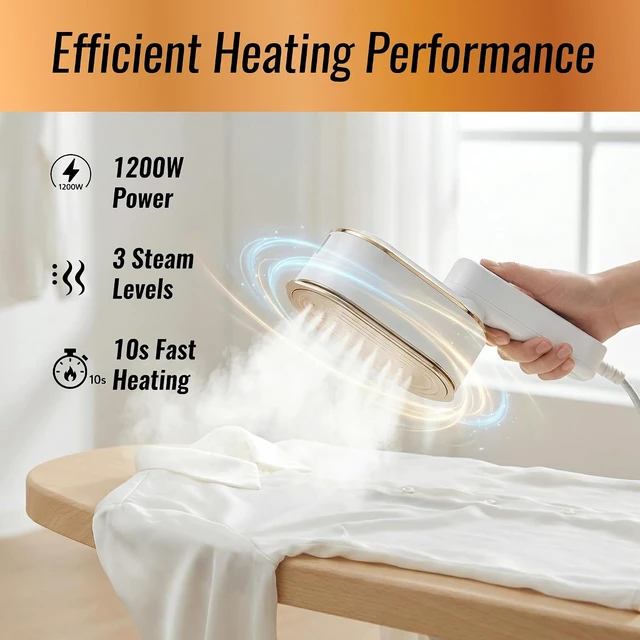 Alt view image 4 of 7 - Steamer for Clothes Portable Travel - 1200W Handheld Garment