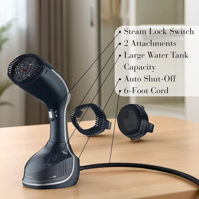 Alt view image 2 of 7 - JERDON Handheld Clothing Steamer - 1600 Watt, Self-Cleaning - PS0022-2