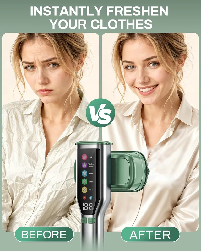 Alt view image 3 of 7 - WeGuard Travel Steamer for Clothes, 1200W 2-in-1 Steam Iron & Steamer