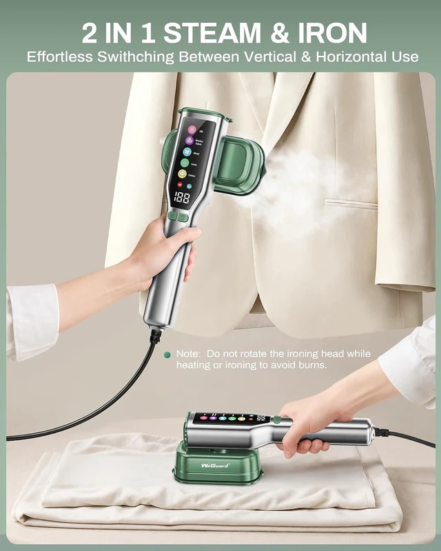 Alt view image 4 of 7 - WeGuard Travel Steamer for Clothes, 1200W 2-in-1 Steam Iron & Steamer