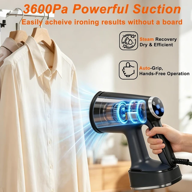 Alt view image 3 of 7 - Vacuum Steamer for Clothes, 1200W Clothes Steamer Handheld