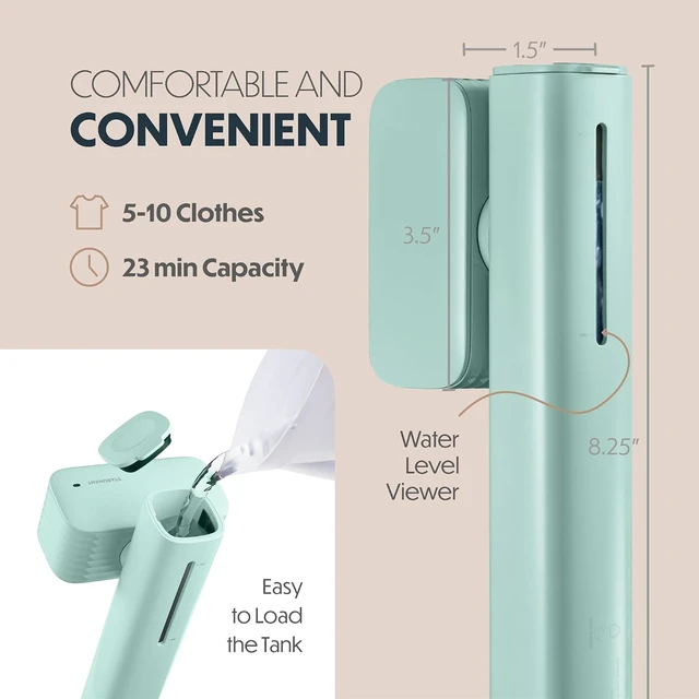Alt view image 5 of 7 - Portable Steamer for Clothes, Professional Handheld Garment Steamer 15s Fast Heat-up, 70ml Water Tank, 900W Mini Steam Iron for Home and Travel
