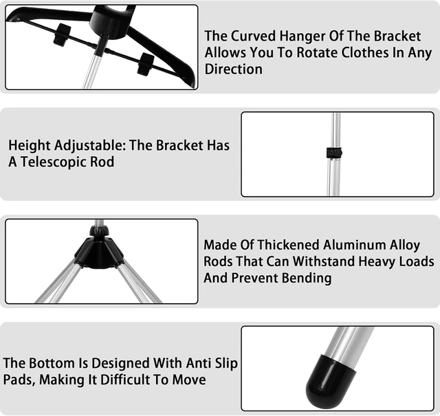 Alt view image 4 of 7 - Garment Steamer Hanger with Ironing Glove, Telescopic Clothes Steamer Stand, Garment Hanger for Steaming Clothes, Steam Iron Stand Rack for Vest Overcoat Suit (Black)