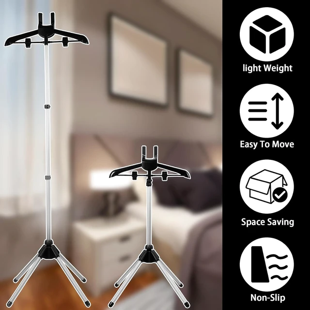 Alt view image 6 of 7 - Garment Steamer Hanger with Ironing Glove, Telescopic Clothes Steamer Stand, Garment Hanger for Steaming Clothes, Steam Iron Stand Rack for Vest Overcoat Suit (Black)