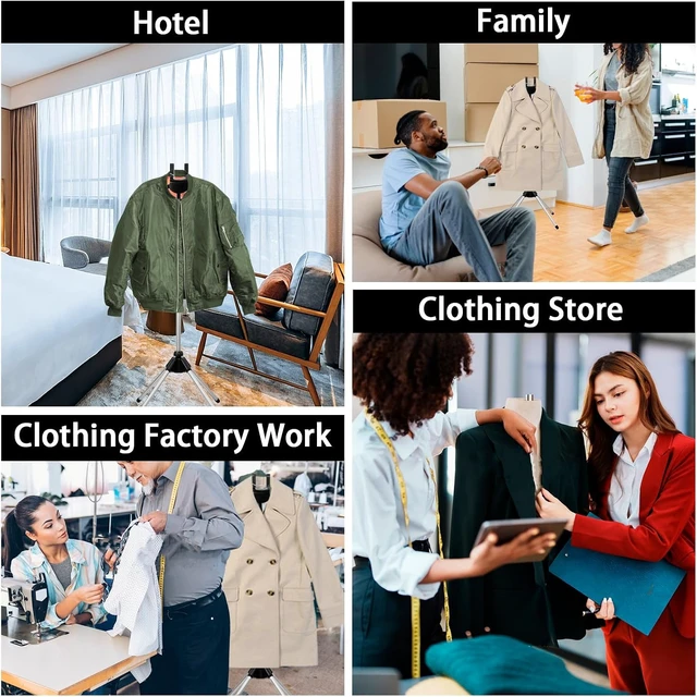 Alt view image 7 of 7 - Garment Steamer Hanger with Ironing Glove, Telescopic Clothes Steamer Stand, Garment Hanger for Steaming Clothes, Steam Iron Stand Rack for Vest Overcoat Suit (Black)