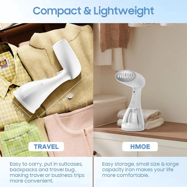 Alt view image 6 of 7 - Handheld Portable Steamer for Clothes - 1350W Small Clothes Steam Iron
