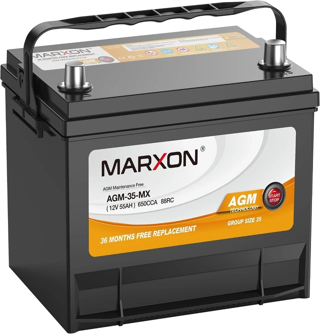 Main image of Group 35 Car Battery 12v 55AH 650CCA 88RC AGM Maintenance Free