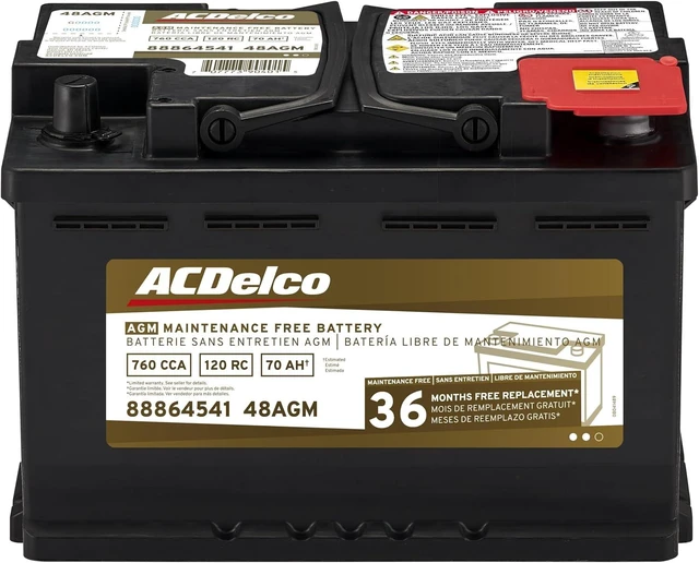 Main image of ACDelco Gold 48AGM (88864541) 36 Month Warranty AGM BCI Group 48 Battery