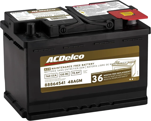 Alt view image 2 of 6 - ACDelco Gold 48AGM (88864541) 36 Month Warranty AGM BCI Group 48 Battery