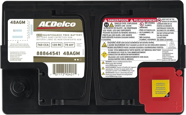 Alt view image 4 of 6 - ACDelco Gold 48AGM (88864541) 36 Month Warranty AGM BCI Group 48 Battery