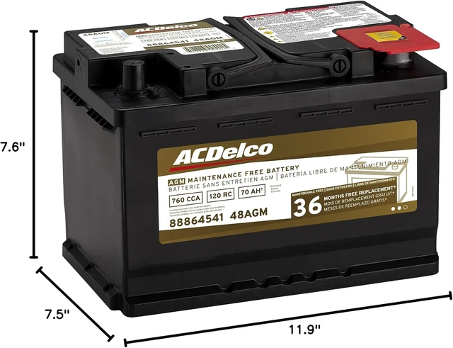 Alt view image 6 of 6 - ACDelco Gold 48AGM (88864541) 36 Month Warranty AGM BCI Group 48 Battery