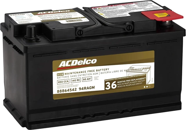 Alt view image 2 of 6 - ACDelco Gold 94RAGM (88864542) 36 Month Warranty AGM BCI Group 94R Battery