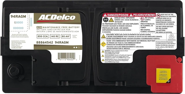 Alt view image 4 of 6 - ACDelco Gold 94RAGM (88864542) 36 Month Warranty AGM BCI Group 94R Battery