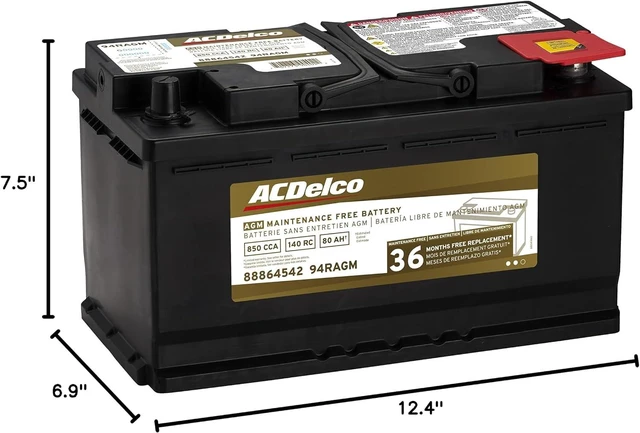 Alt view image 6 of 6 - ACDelco Gold 94RAGM (88864542) 36 Month Warranty AGM BCI Group 94R Battery