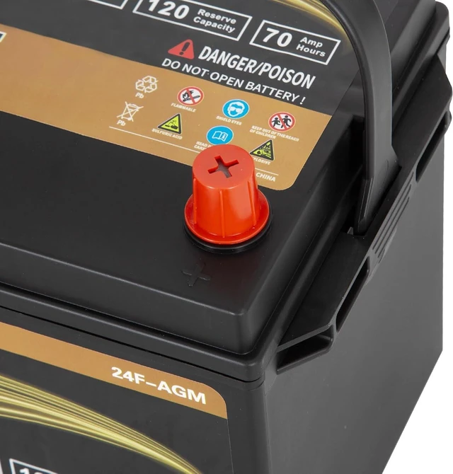 Alt view image 3 of 5 - Weize Platinum AGM Battery BCI Group 24F Automotive Battery, 120RC, 710CCA, 36 Months Warranty, Dimensions 10.75" L x 6.81" W x 8.98" H