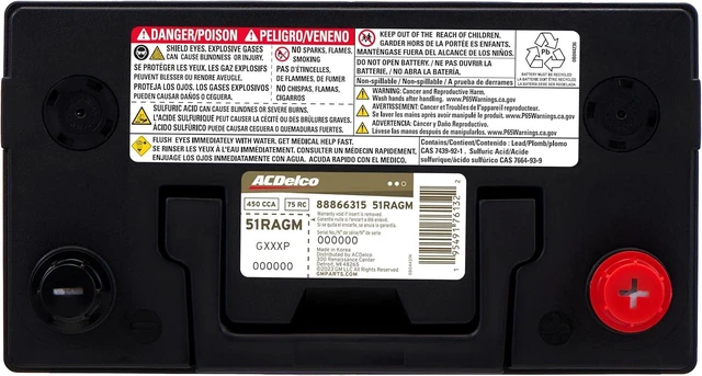 Alt view image 4 of 7 - ACDelco Gold 51RAGM (88866315) 36 Month Warranty AGM BCI Group 51R Car Battery