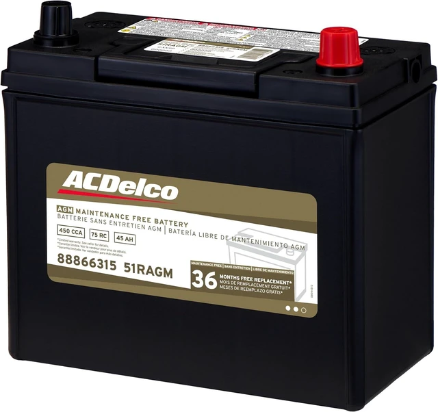 Alt view image 6 of 7 - ACDelco Gold 51RAGM (88866315) 36 Month Warranty AGM BCI Group 51R Car Battery