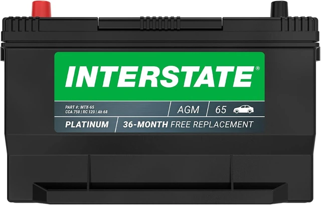 Main image of Interstate Batteries Car Battery 12V 68Ah 750CCA Group 65 AGM