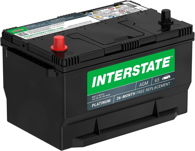 Alt view image 6 of 7 - Interstate Batteries Car Battery 12V 68Ah 750CCA Group 65 AGM