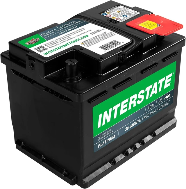 Alt view image 2 of 7 - Interstate Batteries Car Battery 12V 60Ah 650CCA Group H5, 47 AGM