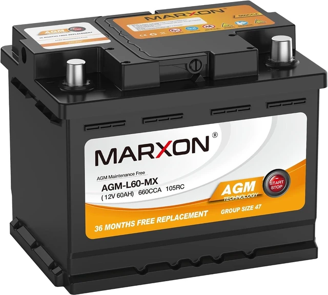 Main image of MARXON Group 47 H5 L2 Car Battery 12v 60AH 660CCA AGM Maintenance Free