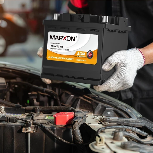 Alt view image 7 of 7 - MARXON Group 47 H5 L2 Car Battery 12v 60AH 660CCA AGM Maintenance Free