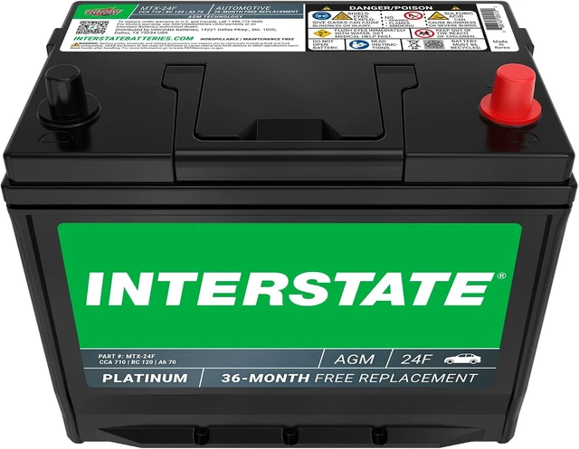 Alt view image 2 of 7 - Interstate Batteries Car Battery 12V 70Ah 710CCA Group 24F AGM (MTX-24F)