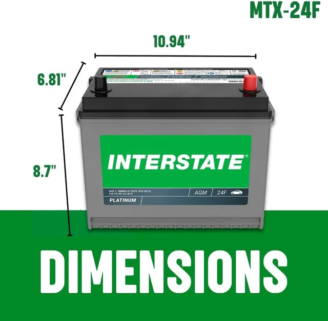 Alt view image 6 of 7 - Interstate Batteries Car Battery 12V 70Ah 710CCA Group 24F AGM (MTX-24F)