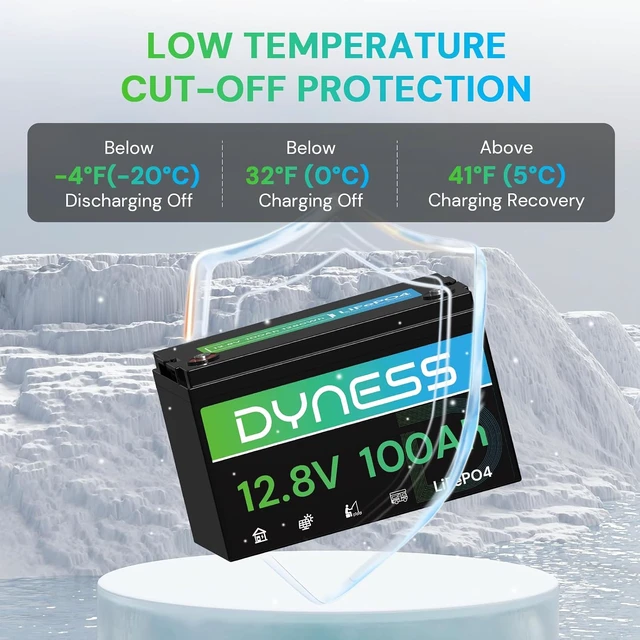 Alt view image 6 of 7 - Dyness 12V 100Ah LiFePO4 Lithium Battery for RV, Solar System and Off-Grid