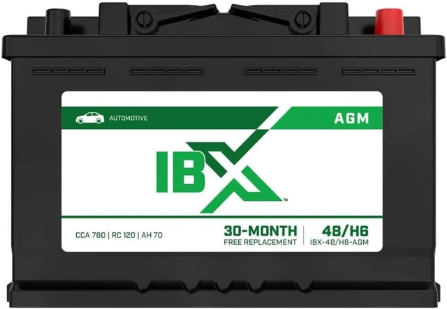 Main image of Interstate Batteries IBX Car Battery 12V 70Ah Group H6, 48 760CCA SLI AGM
