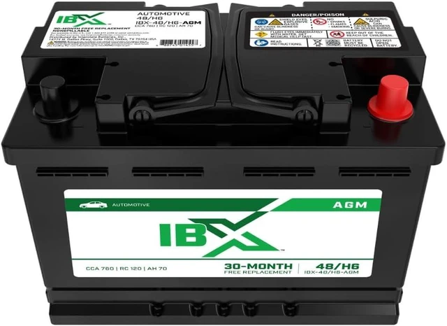 Alt view image 2 of 7 - Interstate Batteries IBX Car Battery 12V 70Ah Group H6, 48 760CCA SLI AGM