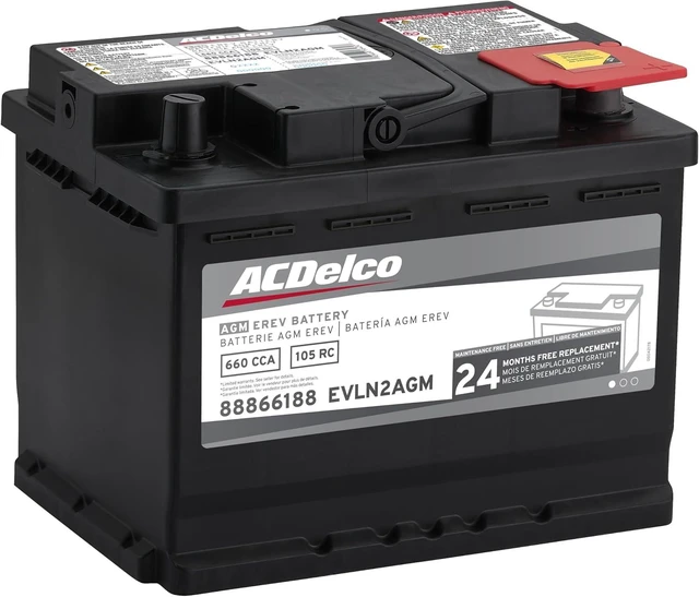 Alt view image 2 of 5 - ACDelco Silver EVLN2AGM (88866188) 24 Month Warranty EREV AGM BCI Group LN2 Battery