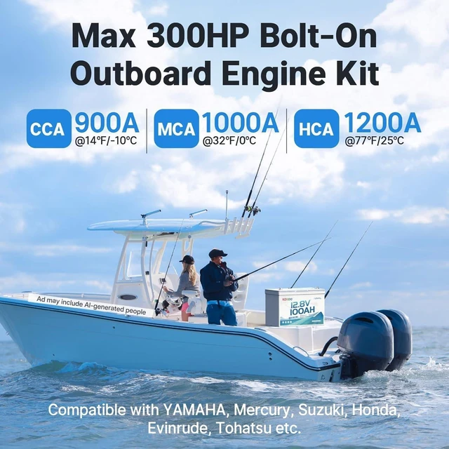 Alt view image 4 of 7 - Redodo 12V 100Ah Bluetooth Dual-Purpose Group 27 Marine Battery 2 Pack