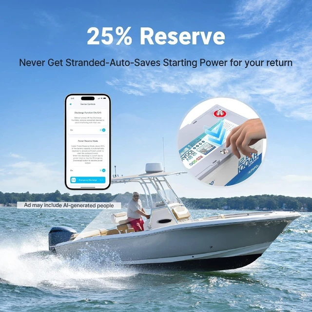 Alt view image 5 of 7 - Redodo 12V 100Ah Bluetooth Dual-Purpose Group 27 Marine Battery 2 Pack