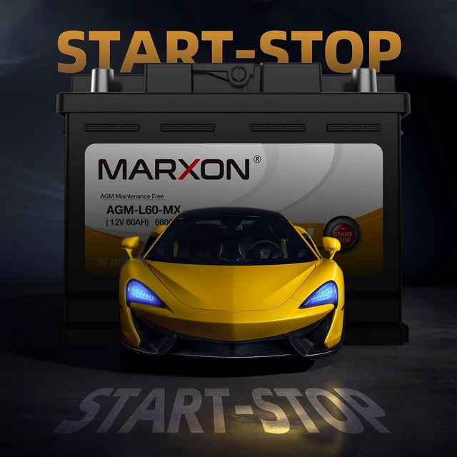 Alt view image 6 of 7 - MARXON Group 47 H5 L2 Car Battery 12v 60AH 660CCA AGM Maintenance Free