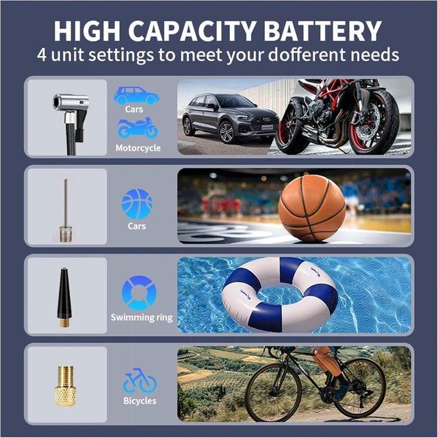 Alt view image 4 of 7 - RSH Jump Starter with Air Compressor 4000A Peak Car Battery Jump Starter 150PSI Inflator Auto Booster 15000mAh Jump Box (up to 10L Gas,8L Diesel Engine) with LED Light,Quick Charger USB-C