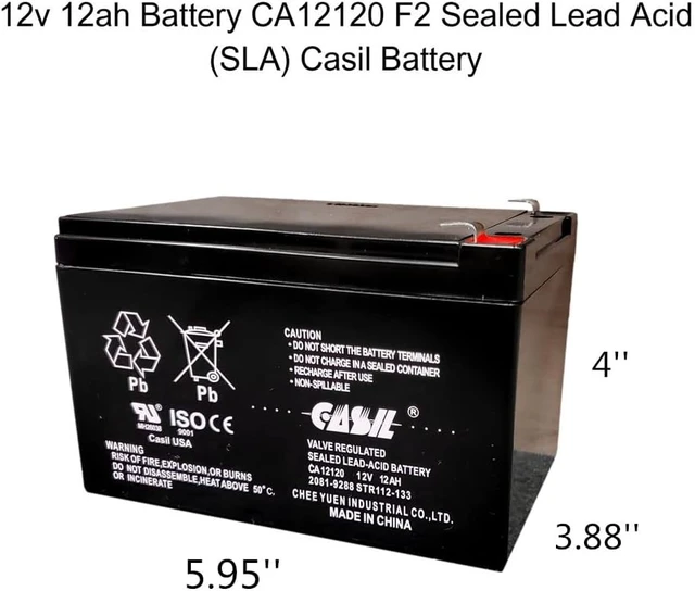 Alt view image 4 of 4 - CASIL 12v 12ah F2 Sealed Lead Acid AGM Rechargeable Deep Cycle Battery (1 Pack)