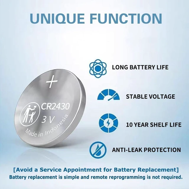 Alt view image 5 of 7 - Key Fob Battery Replacement for Volvo (2-Pack) OEM CR2430