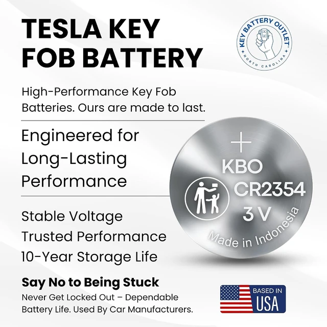 Alt view image 7 of 7 - Key Fob Battery Replacement for Tesla CR2354, Pack of 2