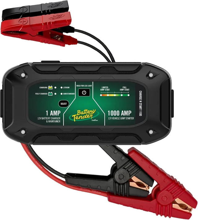 Main image of Battery Tender Charge N Start 1100 - Smart 12V/1 AMP Battery Charger and 1000 AMP Jump Starter Combo | 2-in-1 Battery Maintainer for Cars, Motorcycles, ATVs (USA Engineered)
