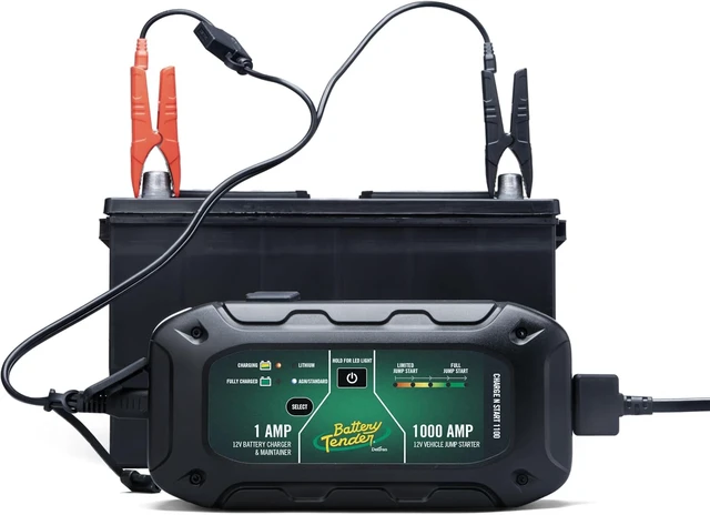 Alt view image 2 of 7 - Battery Tender Charge N Start 1100 - Smart 12V/1 AMP Battery Charger and 1000 AMP Jump Starter Combo | 2-in-1 Battery Maintainer for Cars, Motorcycles, ATVs (USA Engineered)